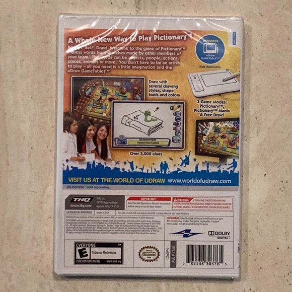 Pictionary Udraw Nintendo Wii Game New Factory Sealed U Draw - Picture 2 of 10
